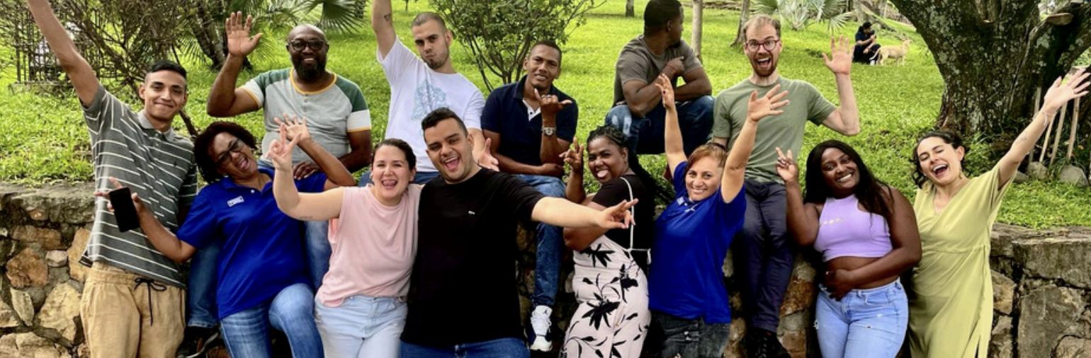 ACTRA's team and facilitators celebrating together outdoors